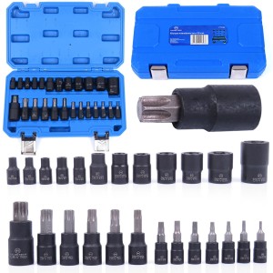 ZESTAW NASADEK KLUCZE NASADOWE NASADKI TORX/TORX-E 1/4″ 3/8″ 1/2″ 25 EL