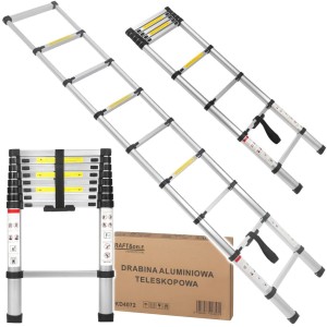 DRABINA TELESKOPOWA ROZSUWANA ALUMINIOWA 8 STOPNI 2,6M MAX 150KG
