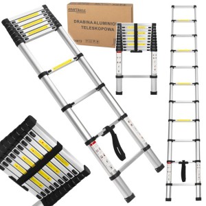 DRABINA TELESKOPOWA ROZSUWANA ALUMINIOWA 10 STOPNI 3,2M MAX 150KG