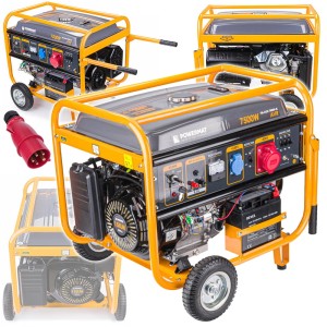 AGREGAT PRĄDOTWÓRCZY GENERATOR PRĄDU 7500W 230V/400V AVR BENZYNA 15KM