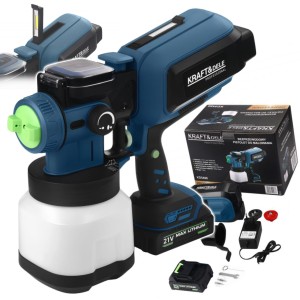 PISTOLET LAKIERNICZY NATRYSKOWY AKUMULATOROWY 1,2L 21V 2X DYSZA 2500MAH