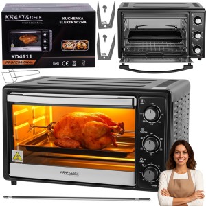 KUCHENKA ELEKTRYCZNA PIEKARNIK 30L 1650W FUNKCJA ROŻNA + AKCESORIA 