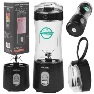 BLENDER PRZENOŚNY BEZPRZEWODOWY AKUMULATOROWY USB-C 380ML / 2X3000MAH