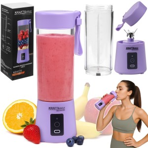 BLENDER PRZENOŚNY 400ML AKUMULATOROWY BEZPRZEWODOWY FIOLETOWY MIKSER