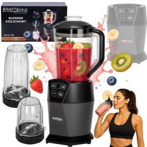 KRAFTDELE BLENDER KIELICHOWY MIKSER Z POKRYWKĄ 1500ML + 800ML + 400ML 1850W
