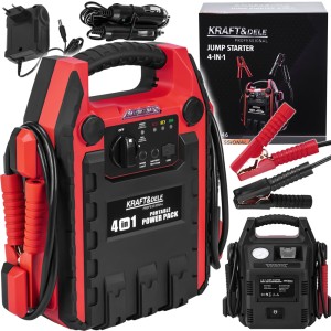 PRZENOŚNY JUMP-STARTER POWERBANK 1200/600A 22Ah 12V +OŚWIETLENIE+KOMPRESOR 