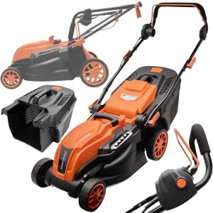 LEKKA KOSIARKA ELEKTRYCZNA DO TRAWY 380mm 2600W KOSZ 45L REGULACJA