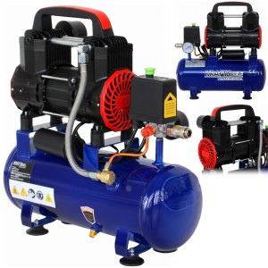 KOMPRESOR BEZOLEJOWY SPRĘŻARKA POWIETRZA 9L 230V 1200W 8 BAR + REDUKTOR