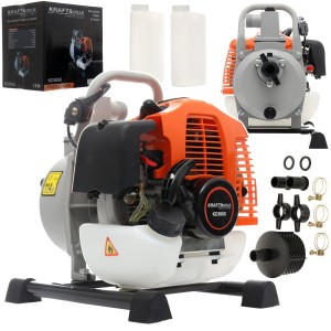 POMPA SPALINOWA DO WODY 1" MOTOPOMPA 2KM DWUSUW 2T 18000l/h PODNOSZENIE 30M