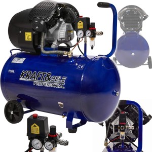 KOMPRESOR OLEJOWY 100L 2 MANOMETRY SPRĘŻARKA 2 TŁOKI 3kW 8 BAR 320l/min