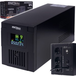 ZASILANIE UPS AWARYJNE 900W WYŚWIETLACZ LCD PIECA POMPY 1500VA DO KOMPUTERA