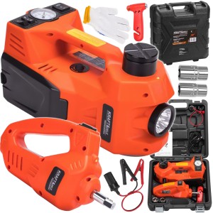 PODNOŚNIK SAMOCHODOWY 5T ELEKTRYCZNY 155-450mm KOMPRESOR + KLUCZ DO KÓŁ