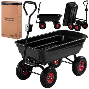 WÓZEK OGRODOWY TRANSPORTOWY TACZKA WYWROTKA PRZYCZEPKA 3W1 300KG 75L