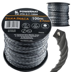 ŻYŁKA TNĄCA KWADRATOWA 2,7mm 100M SKRĘCANA WZMOCNIONA DO KOSY PODKASZARKI