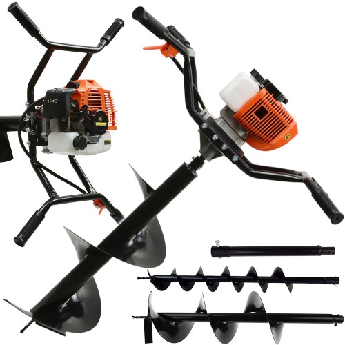 Świder spalinowy(2os.) + wiertła(10cm,20cm,30cm) + adapter 50cm_1.jpg