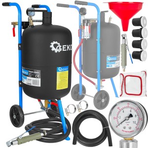 MOBILNA PIASKARKA SYFONOWA 38L CIŚNIENIOWA 60-125 PSI + DYSZE MASKA