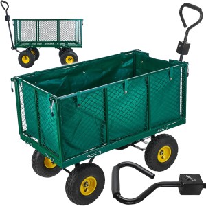 WÓZEK OGRODOWY TRANSPORTOWY PRZYCZEPKA 220L 96x51x40cm OTWIERANE BURTY