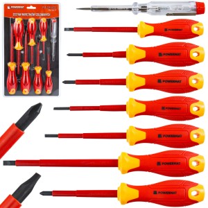 ZESTAW WKRĘTAKÓW IZOLOWANYCH 1000V VDE ŚRUBOKRĘTY 8el DLA ELEKTRYKA