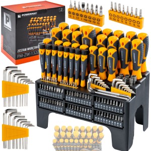 ZESTAW WKRĘTAKÓW MAGNETYCZNYCH NA STOJAKU 132 ELEMENTY ŚRUBOKRĘTY BITY TORX