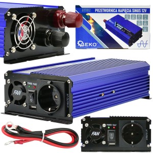 PRZETWORNICA NAPIĘCIA 12V / 230V 500/1000W CZYSTY SINUS USB