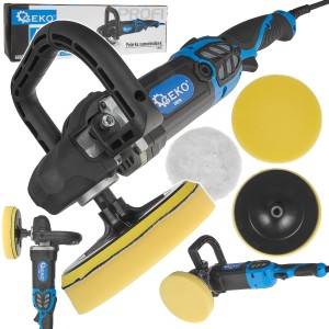 POLERKA SZLIFIERKA SAMOCHODOWA 180mm 1400W Z REGULACJĄ GĄBKA +AKCESORIA 