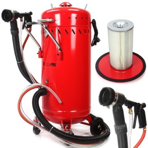PIASKARKA MOBILNA SYFONOWA 105l ODKURZACZ 1200W BEZPYŁOWA MANOMETR +DYSZE