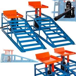 RAMPY NAJAZDY SAMOCHODOWE Z PODNOŚNIKIEM HYDRAULICZNYM PLATFORMY 2szt 2tony