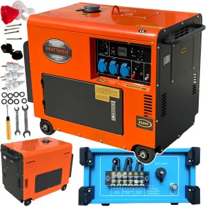AGREGAT PRĄDOTWÓRCZY PRZENOŚNY JEDNOFAZOWY 7kW 12/230V 50/60Hz DIESEL + ATS