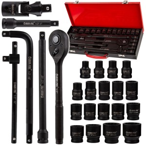 KLUCZE NASADOWE ZESTAW POKRĘTŁO GRZECHOTKA 8-32MM 1/2'' 24EL CR-MO NASADKI