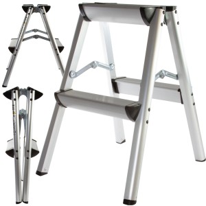 DRABINKA ALUMINIOWA DWUSTRONNA 2 STOPNIOWA 150KG SCHODKI PODEST STOŁEK