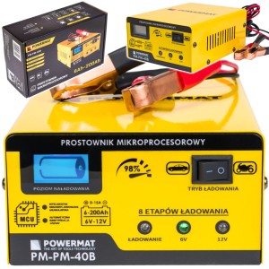 PROSTOWNIK AKUMULATOROWY MIKROPROCESOROWY 15A SAMOCHODOWY 6V 12V ŁADOWARKA