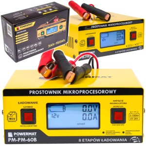PROSTOWNIK AKUMULATOROWY MIKROPROCESOROWY 10A SAMOCHODOWY 6V-24V ŁADOWARKA