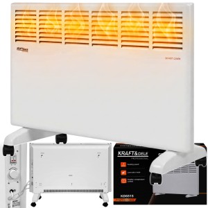 GRZEJNIK ELEKTRYCZNY KONWEKTOROWY 1000W / 2000W BIAŁY 220-240V TERMOSTAT