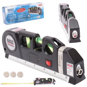 BASS POZIOMICA LASEROWA Z MIARKĄ LASER LINIJKA 4w1