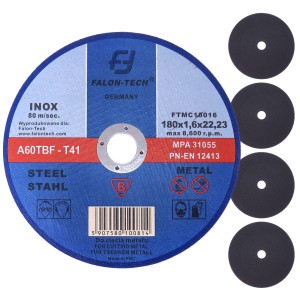 TARCZE TARCZA DO CIĘCIA METALU 180/1,6/22,23 MM INOX FT 5 SZT.