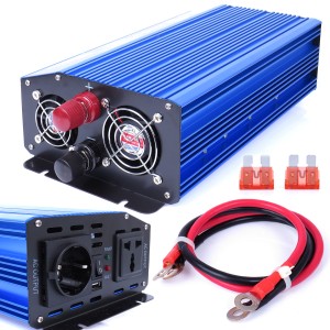 PRZETWORNICA NAPIĘCIA 12V/230V 1000W/2000W CZYSTY SINUS INWERTER