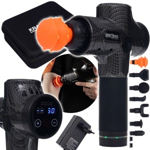 PISTOLET DO MASAŻU MASAŻER MOCNY DO PLECÓW CIAŁA 125W WIBRACYJNY 8 GŁOWIC