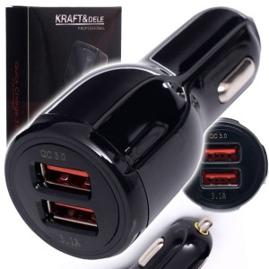 SAMOCHODOWA ŁADOWARKA 2 PORTY USB QUICK CHARGE 12V/24V 3.1A