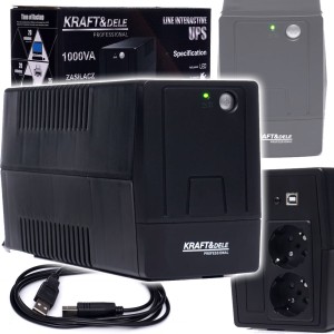 ZASILACZ AWARYJNY UPS KOMPUTERA 1000VA 600W 9Ah DIODA LED