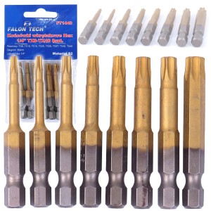 ZESTAW BITÓW KOŃCÓWEK TORX HEX 1/4" TX8-TX40 KOŃCÓWKI WKRĘTAKOWE 50mm 8 szt