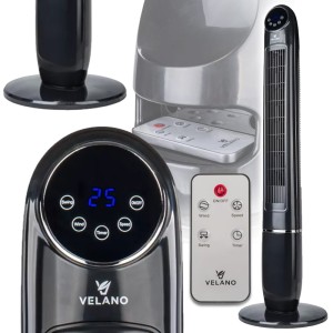 WENTYLATOR KOLUMNOWY PODŁOGOWY OSCYLACJA TIMER 60W LCD PILOT 230V/50Hz